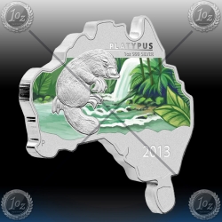 1oz Map Shaped coin "PLATYPUS" 2013